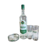 Ouzo MINI Paket (700 ml) 40% + 2 Gläser und Ascher